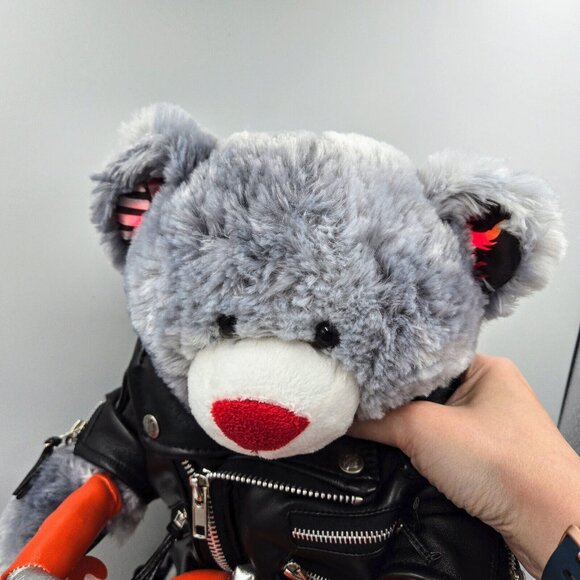 Harley Davidson Build-A-Bear Plush Bear Motorcycle Light Up Ears Jacket Chaps - Picture 4 of 15